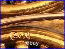 15ct Gold Diamond Brooch Antique Victorian 3.97 gms 42mm wide Chester Assay 1898