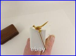 18ct Gold Pheasant Brooch Hunting Diamond Partridge Bird Victorian Antique Box E