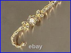 AN 18CT GOLD & PEARL VICTORIAN NOVELTY WALKING CANE BROOCH. RefAood