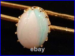 Antique 14K Gold Brooch Pin Imperial Victorian Edwardian Opal Gemstone Jewelry