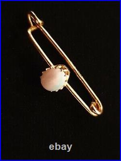 Antique 14K Gold Brooch Pin Imperial Victorian Edwardian Opal Gemstone Jewelry