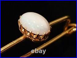 Antique 14K Gold Brooch Pin Imperial Victorian Edwardian Opal Gemstone Jewelry