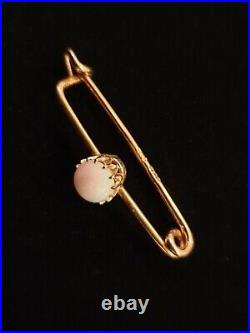 Antique 14K Gold Brooch Pin Imperial Victorian Edwardian Opal Gemstone Jewelry