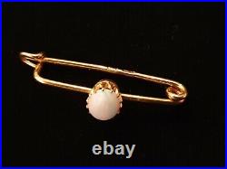 Antique 14K Gold Brooch Pin Imperial Victorian Edwardian Opal Gemstone Jewelry