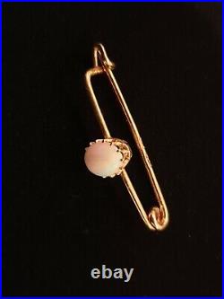 Antique 14K Gold Brooch Pin Imperial Victorian Edwardian Opal Gemstone Jewelry