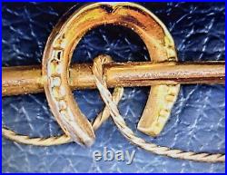 Antique Victorian 9ct Gold Brooch/Tie Pin, Equestrian, 1.59 gr, 4.5cm