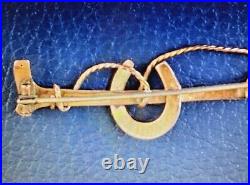 Antique Victorian 9ct Gold Brooch/Tie Pin, Equestrian, 1.59 gr, 4.5cm