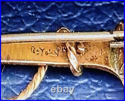 Antique Victorian 9ct Gold Brooch/Tie Pin, Equestrian, 1.59 gr, 4.5cm