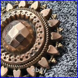 Antique Victorian 9ct Gold Spray Brooch Pin C1886