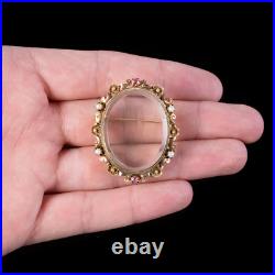 Antique Victorian French Ruby Pearl Picture Frame Brooch 15ct Gold