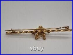 Antique Victorian Gold gilt metal sitting Monkey stick pin brooch, Rare