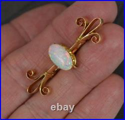 Colourful Victorian 15 Carat Gold and Natural Opal Brooch