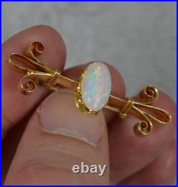 Colourful Victorian 15 Carat Gold and Natural Opal Brooch