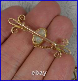 Colourful Victorian 15 Carat Gold and Natural Opal Brooch