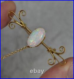 Colourful Victorian 15 Carat Gold and Natural Opal Brooch