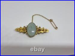 Fine Antique Victorian 15ct Gold Large Opal Pin Brooch