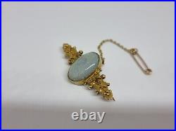 Fine Antique Victorian 15ct Gold Large Opal Pin Brooch