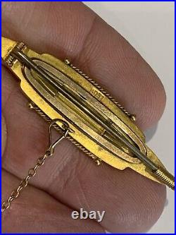 Fine Victorian 15ct Gold Lozenge Etruscan Brooch Circa 1890