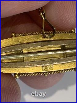 Fine Victorian 15ct Gold Lozenge Etruscan Brooch Circa 1890