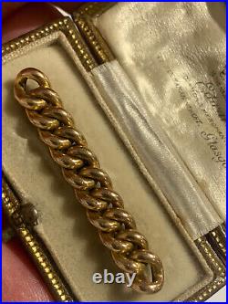 Fine Victorian 15ct Solid Gold Curb Linked Brooch Circa 1880 5.0 Grammes