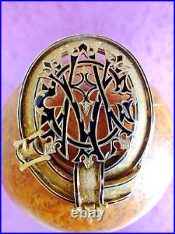 Huge 18k 18k Gold Plated Silver Victorian Buckle Brooch Pin With Monogram