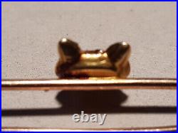 Mid Victorian 9ct Yellow Gold Rose Cut Diamond and Ruby Eyes Fox Brooch