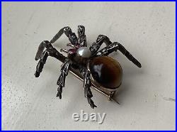 Opulent Victorian Spider Brooch Gold Diamonds Rubies And Pearls Extremely Rare