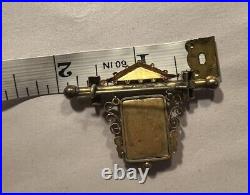 Rare Antique Victorian Italian Gold Micro Mosaic Brooch Bird Floral Pin READ