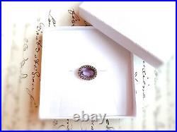 Small ANTIQUE VICTORIAN 9ct K Carat Gold Amethyst & SEED PEARL BROOCH PENDANT