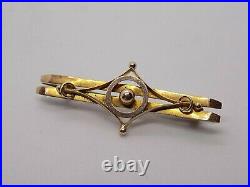 VICTORIAN ANTIQUE 9CT GOLD ART NOUVEAU DESIGN BROOCH. 2.1 Grams