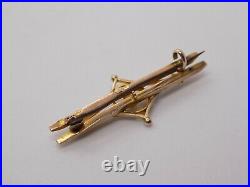 VICTORIAN ANTIQUE 9CT GOLD ART NOUVEAU DESIGN BROOCH. 2.1 Grams