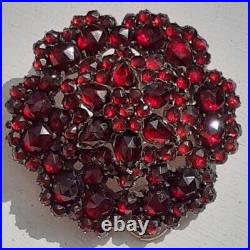 VICTORIAN BOHEMIAN GARNET PENDANT BROOCH Excellent Condition 3 Tiered