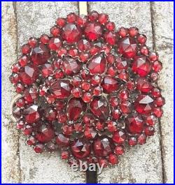 VICTORIAN BOHEMIAN GARNET PENDANT BROOCH Excellent Condition 3 Tiered