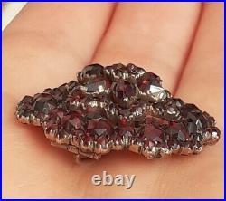 VICTORIAN BOHEMIAN GARNET PENDANT BROOCH Excellent Condition 3 Tiered