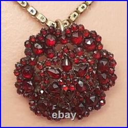 VICTORIAN BOHEMIAN GARNET PENDANT BROOCH Excellent Condition 3 Tiered