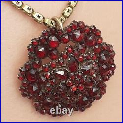 VICTORIAN BOHEMIAN GARNET PENDANT BROOCH Excellent Condition 3 Tiered