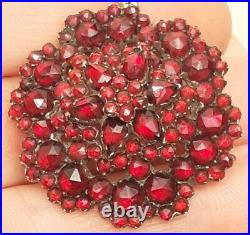 VICTORIAN BOHEMIAN GARNET PENDANT BROOCH Excellent Condition 3 Tiered