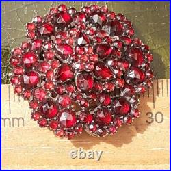 VICTORIAN BOHEMIAN GARNET PENDANT BROOCH Excellent Condition 3 Tiered