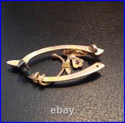 Victorian 15ct Gold Ruby & Diamond Wishbone Brooch