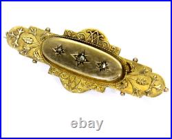 Victorian 9ct Gold Diamond Locket Brooch