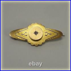 Victorian 9ct Gold Diamond set Brooch, original presentation case