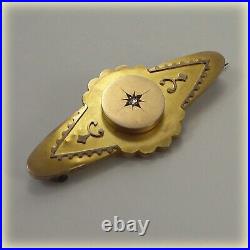 Victorian 9ct Gold Diamond set Brooch, original presentation case