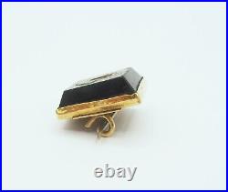 Victorian 9ct Gold Micro Mosaic Greek Temple Brooch