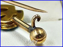 Victorian 9ct Gold Pearl & Turquoise Double Heart Brooch Hallmarked