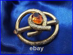 Victorian Gold Knot Citrine Brooch