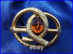 Victorian Gold Knot Citrine Brooch