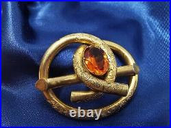 Victorian Gold Knot Citrine Brooch