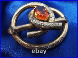 Victorian Gold Knot Citrine Brooch