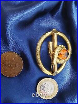 Victorian Gold Knot Citrine Brooch