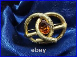 Victorian Gold Knot Citrine Brooch